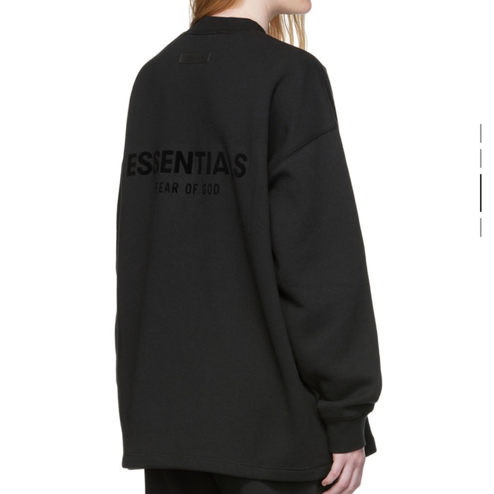Fear of God Essentials Stretch Limo Black Relaxed Sweatshirt XXS